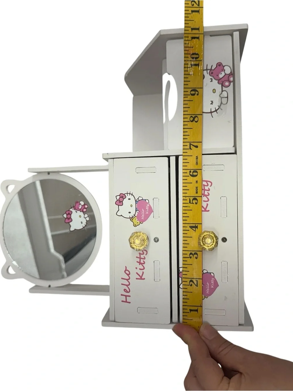 Hello Kitty White and Pink Jewelry Chest with Cat-Ear Mirror
